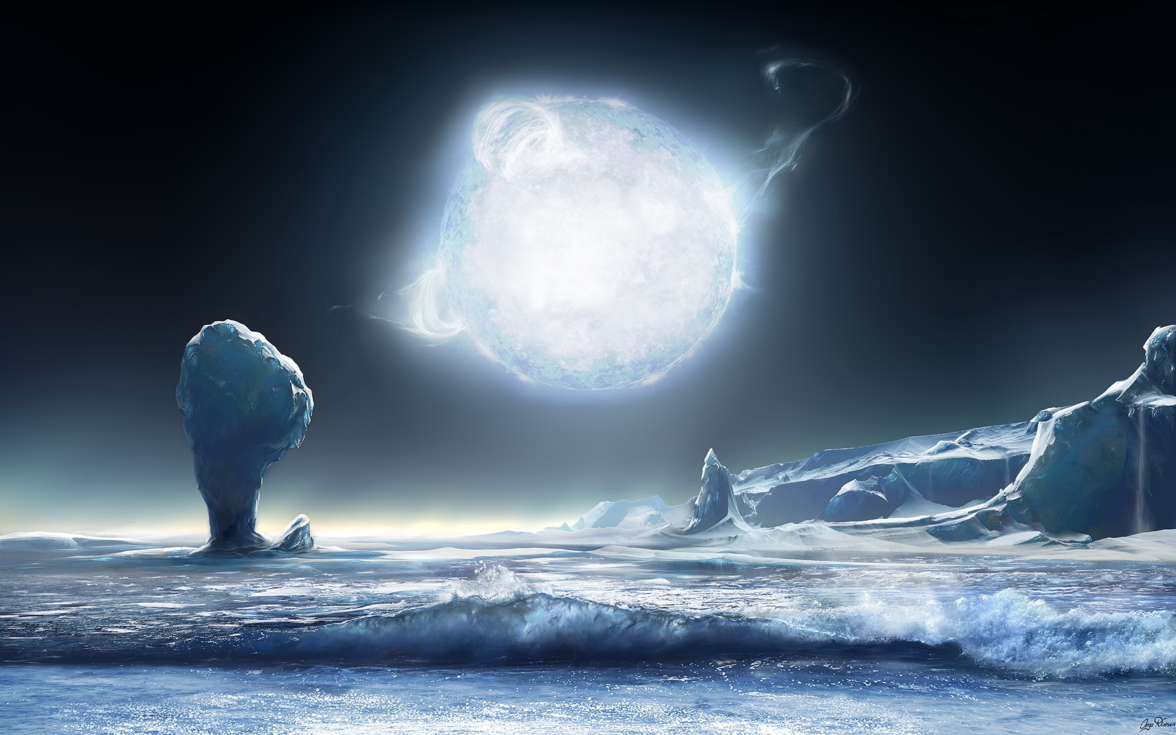 Ice planet landscape
