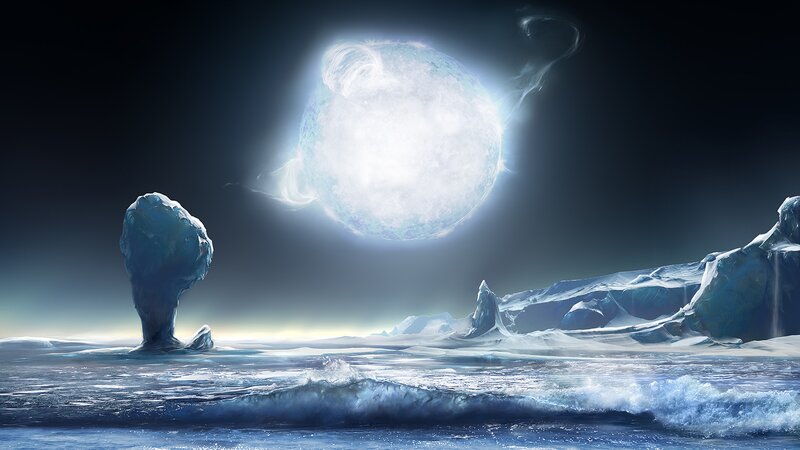 Ice Planet Landscape — Blue, Dramatic, Night