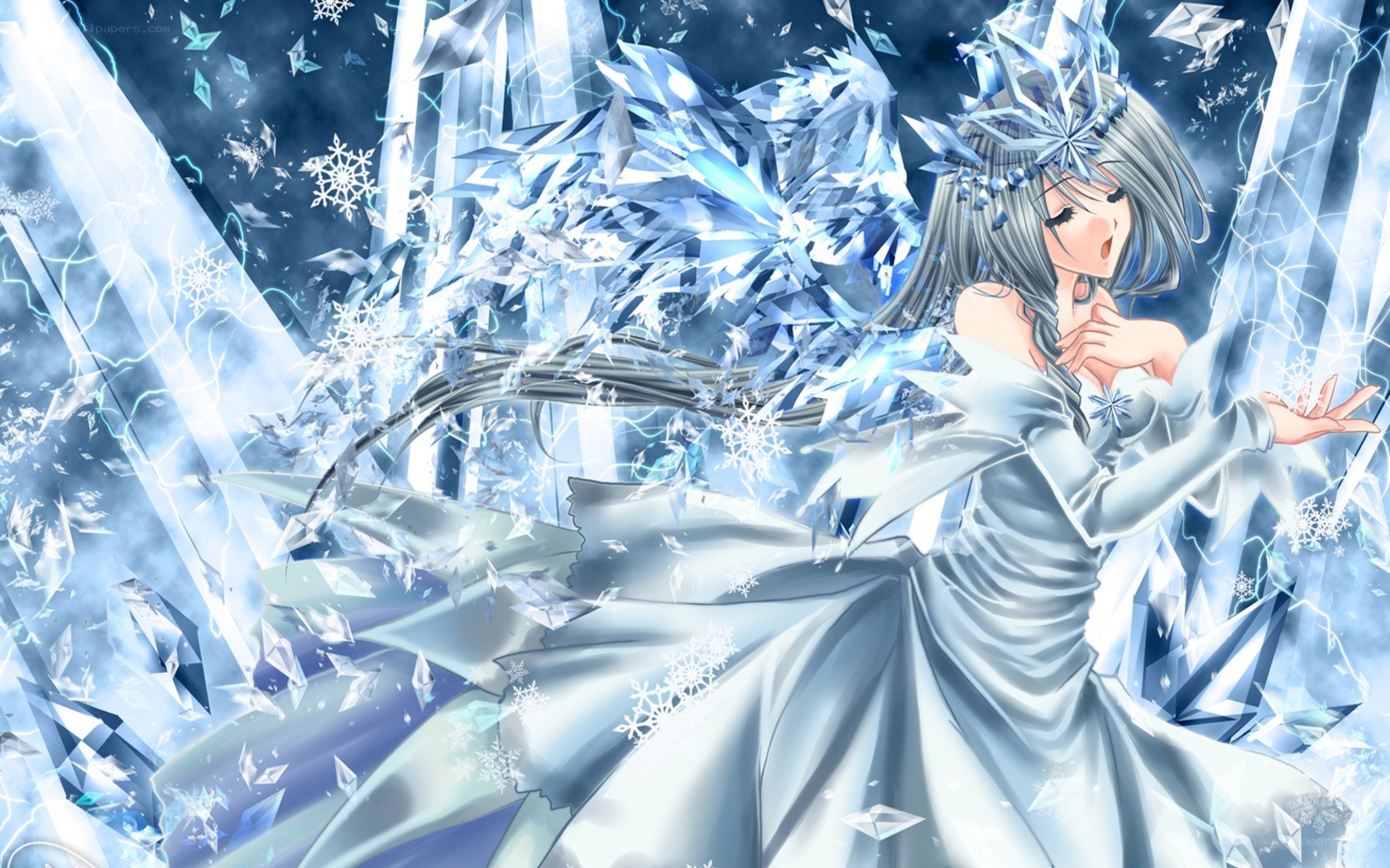 ice queen in a snowy landscape