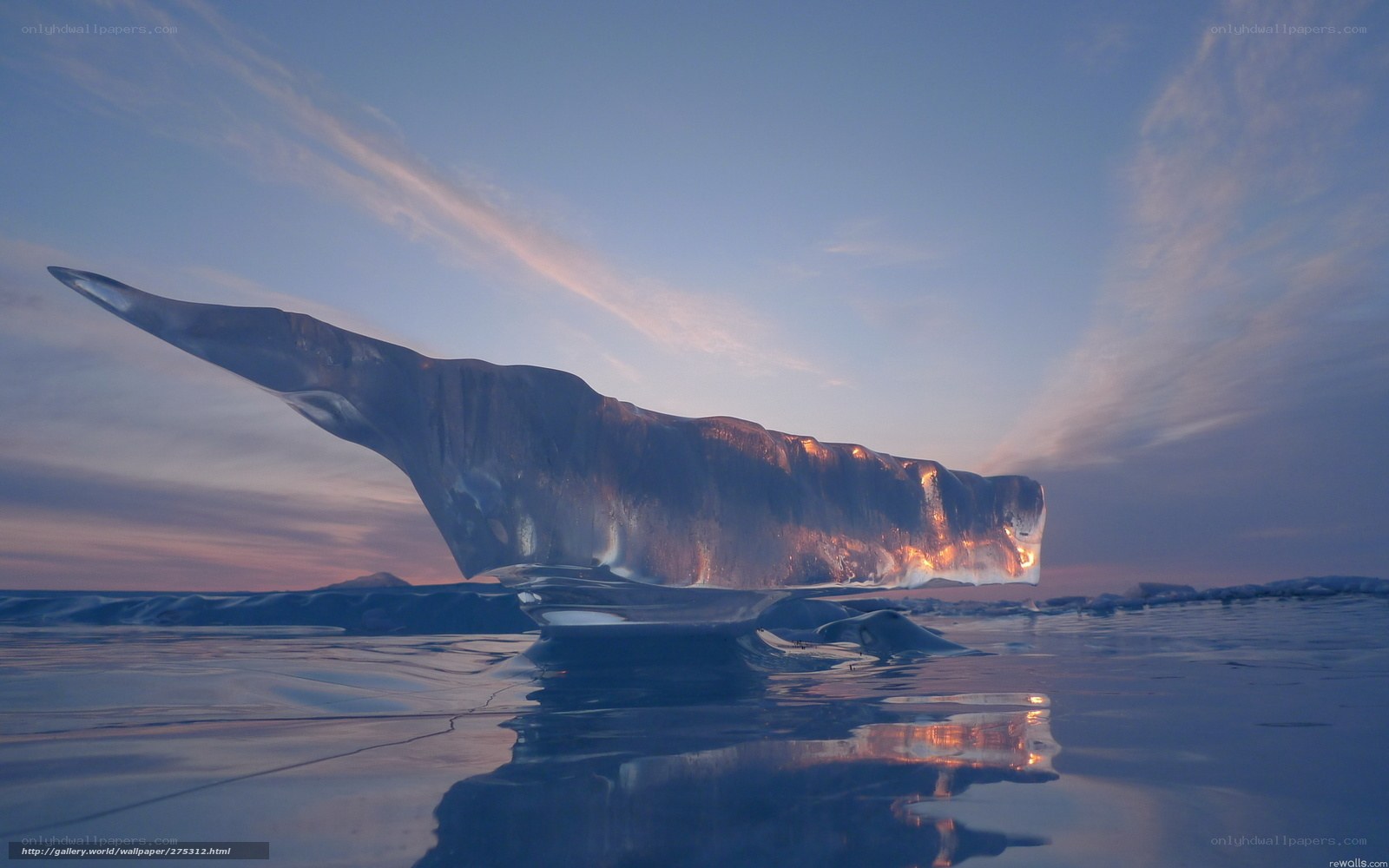 Ice sculpture at sunset