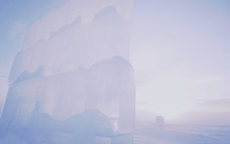 Ice Sculpture in Snow