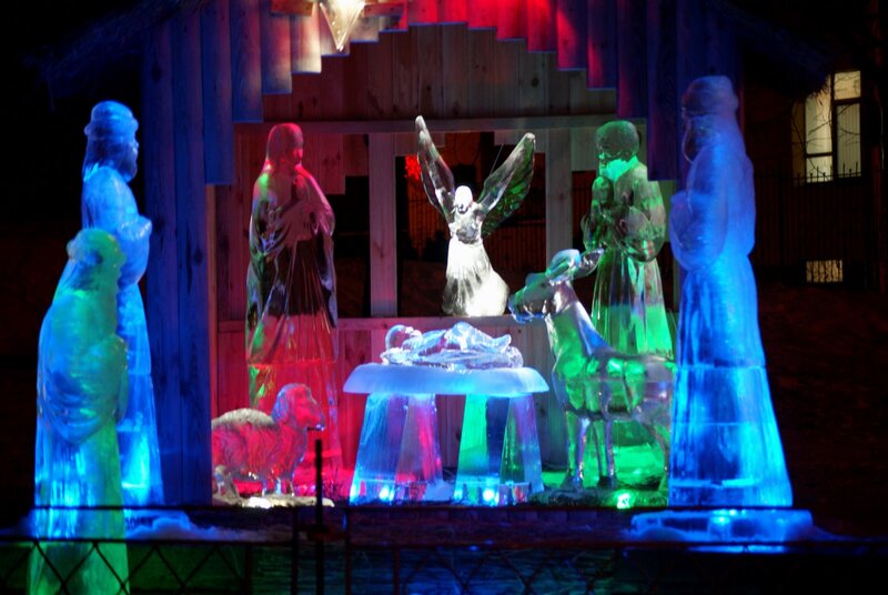 Ice Sculpture Nativity Scene