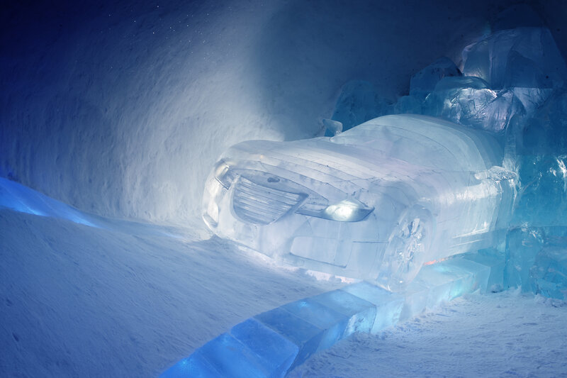 ice sculpture of a car