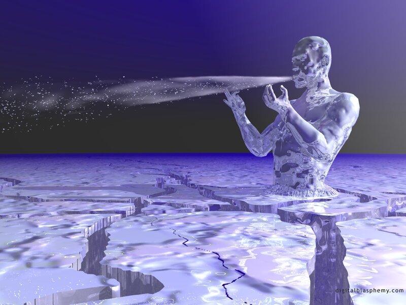 ice sculpture of a man