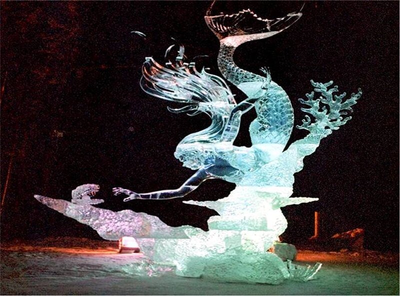 ice sculpture of mermaid