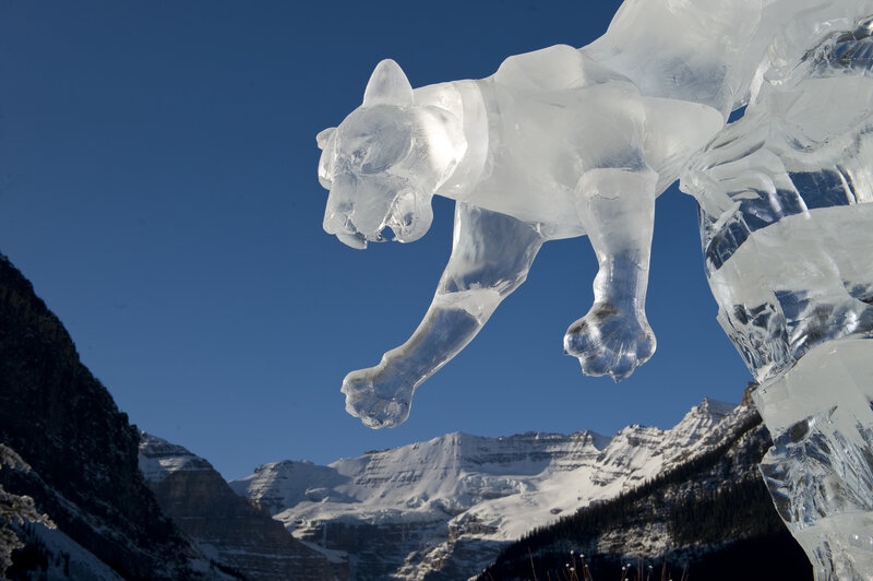 Ice Sculpture of Panther