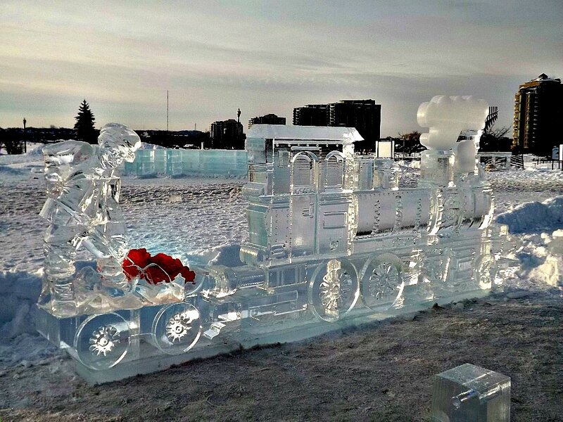 Ice Sculpture of Train