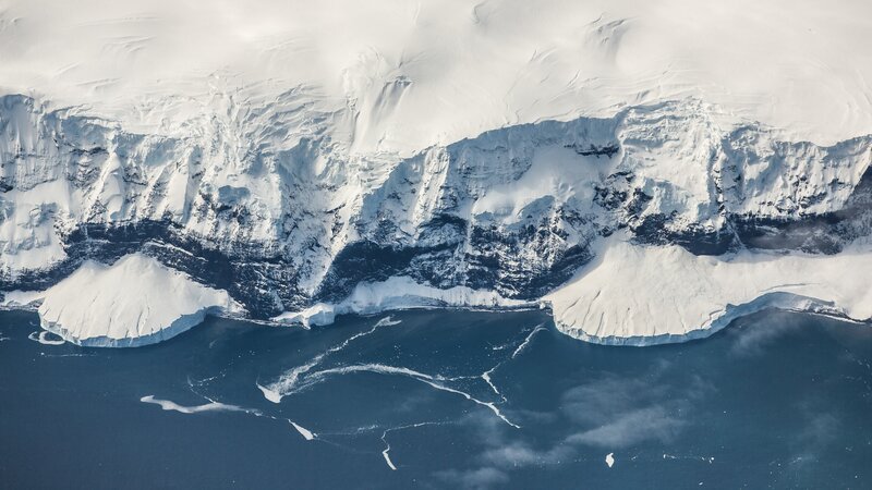 Ice Shelf Calving — White