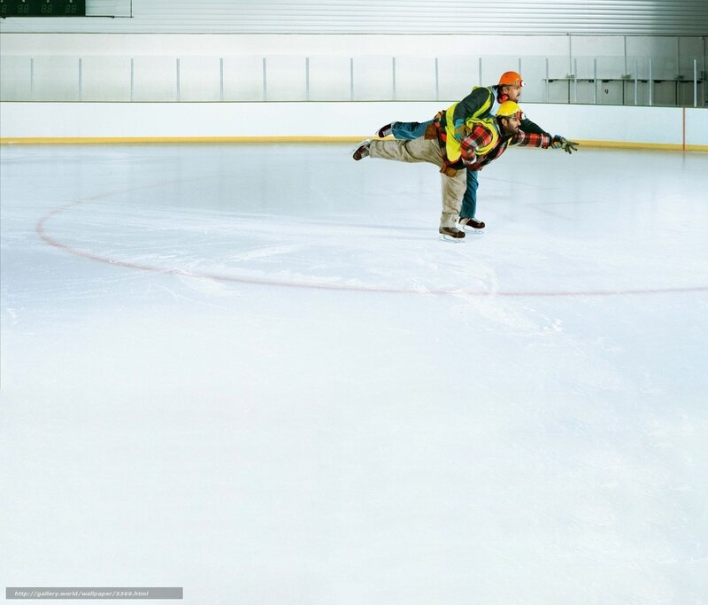 Ice skaters in safety gear