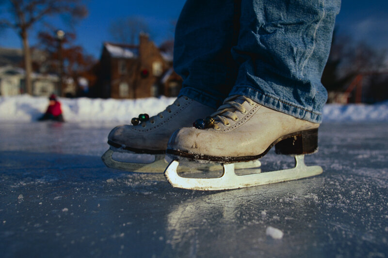 Ice Skates on Frozen Pond
