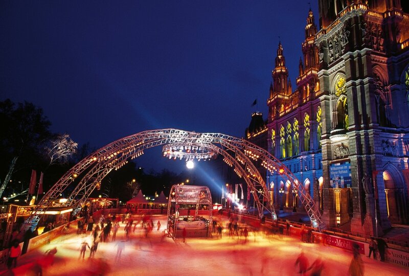 Ice Skating Rink at Night