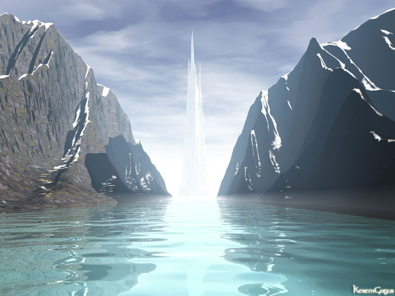 Ice Spire in Mountain Pass