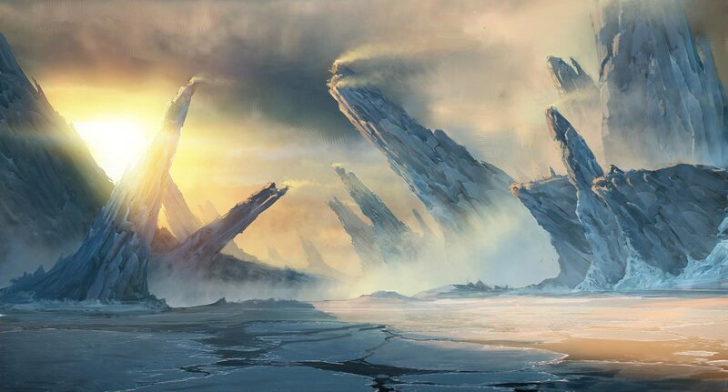 Ice Spires in Desert