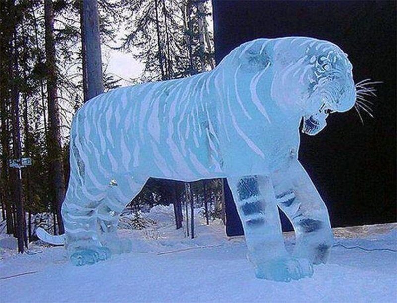 Ice Tiger Sculpture