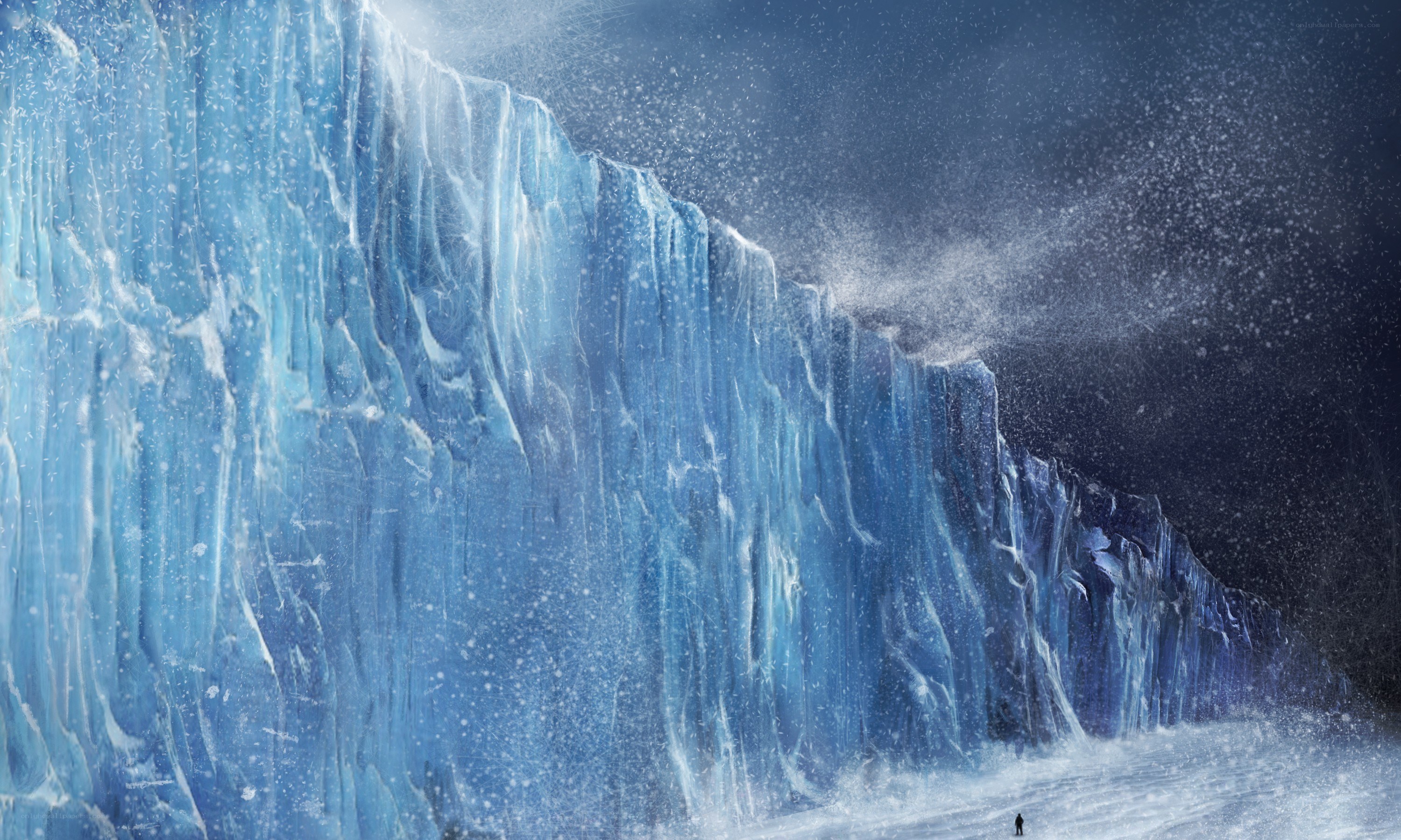 Ice wall in a storm