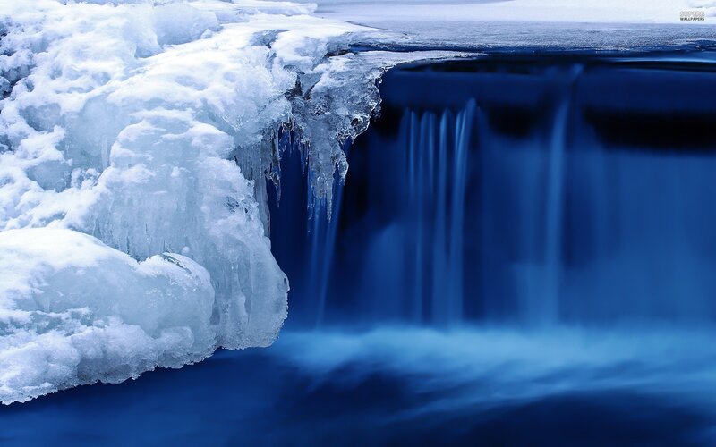 Ice Waterfall — Blue