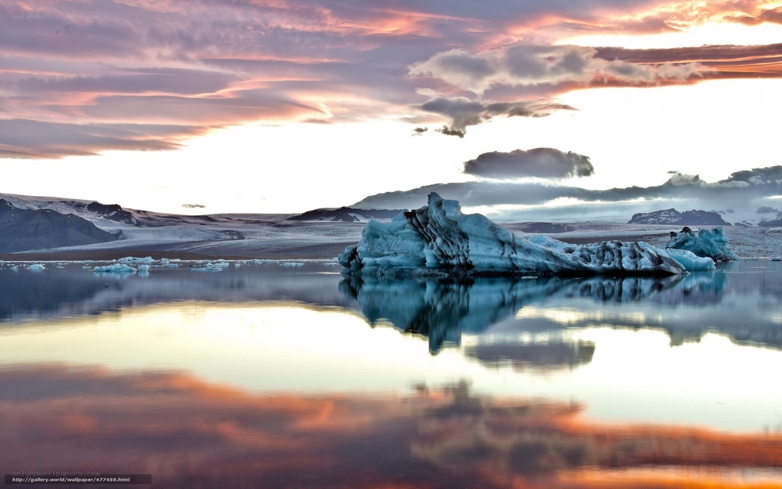 Iceberg at sunset in Iceland
