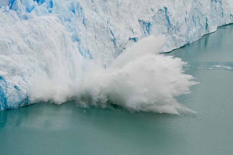 Iceberg Calving — Blue, Dramatic, Photograph, Glacier