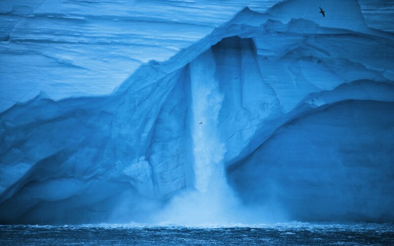 Iceberg Calving — Blue