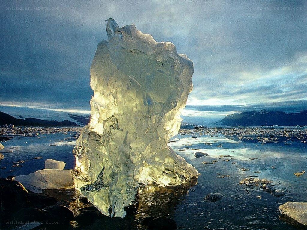 Iceberg in a glacial lagoon