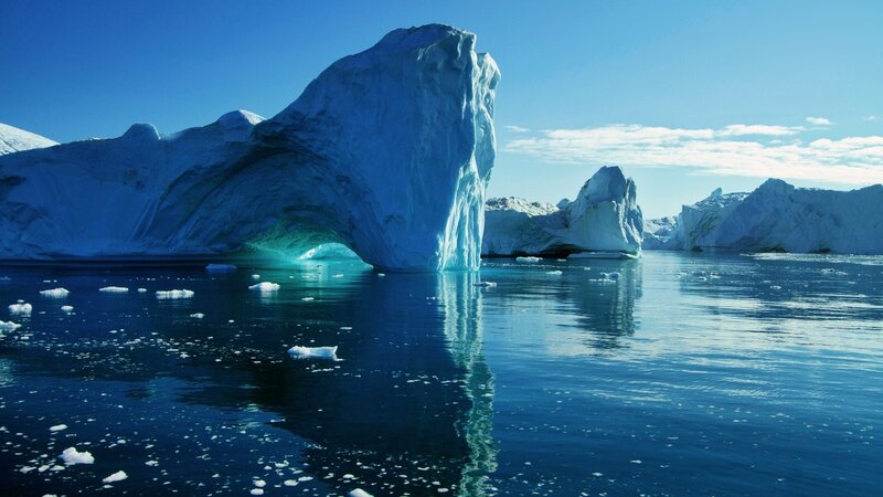 Iceberg in Arctic Water — Blue