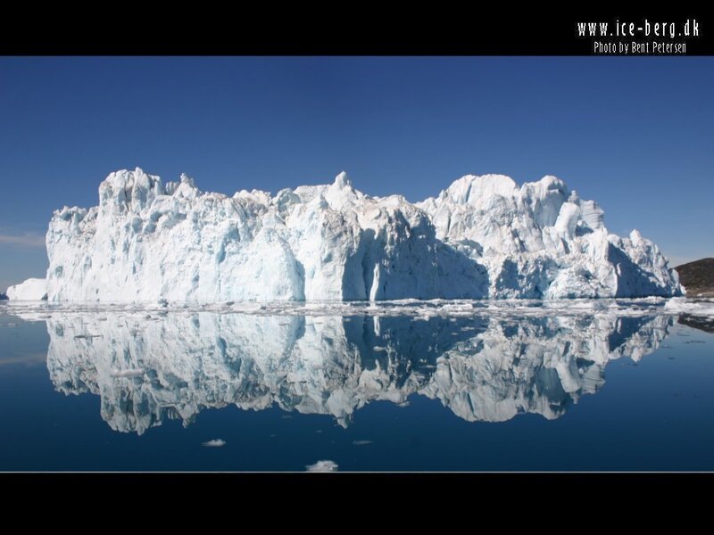 Iceberg in Calm Water — Blue, Serene, Afternoon, Photograph, Sky, Reflection, White