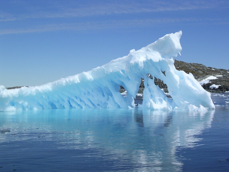Iceberg in Calm Water — Blue, Serene