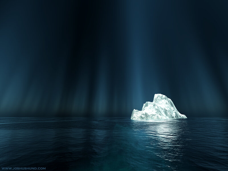 Iceberg in Dark Water — Blue
