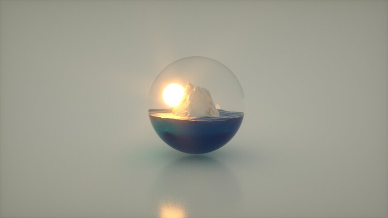 Iceberg in Glass Sphere
