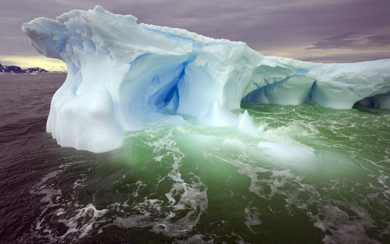 Iceberg in Green Water — White