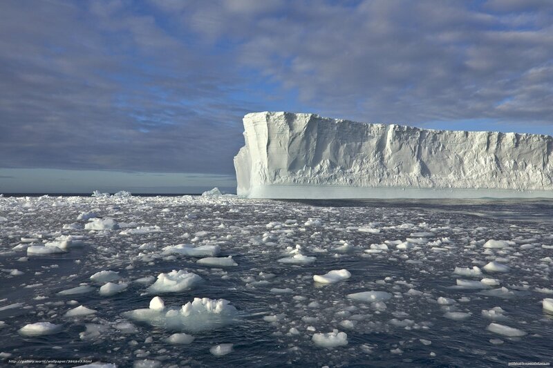 Iceberg in Icy Water — White, Cold, Afternoon