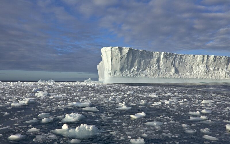 Iceberg in Icy Water — White, Cold