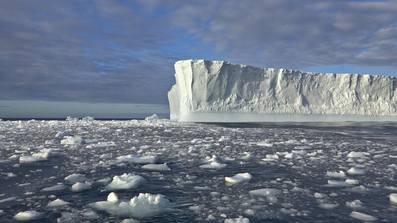 Iceberg in Icy Water — White