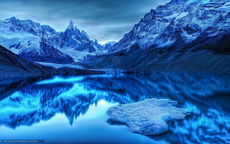 Iceberg in Mountain Lake