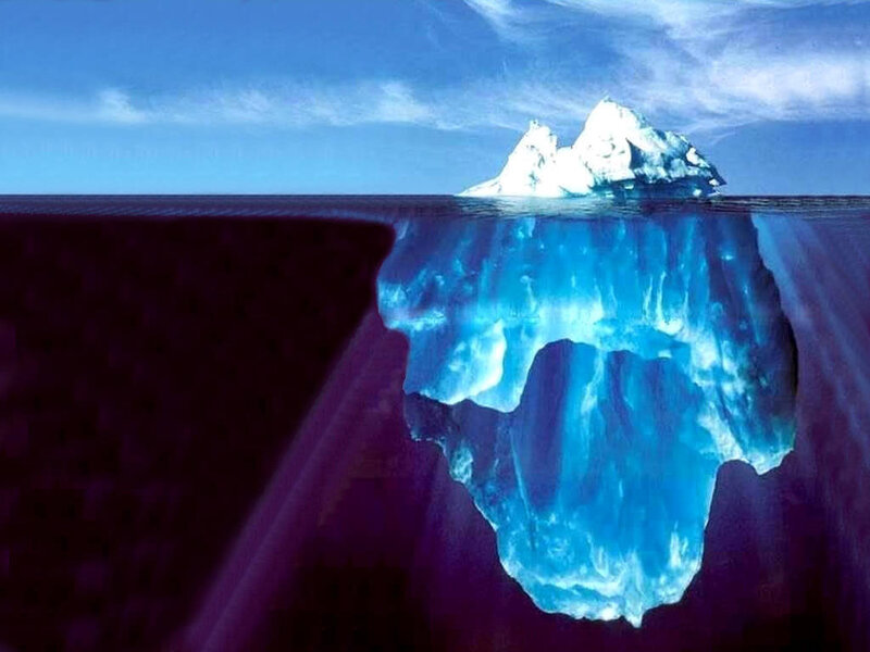 Iceberg in Ocean — Blue, Dramatic