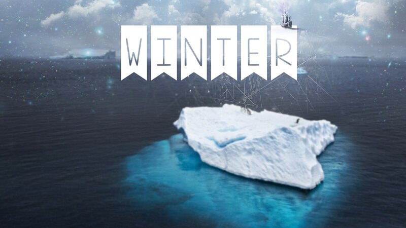 Iceberg in Ocean — Blue, Dramatic, Winter