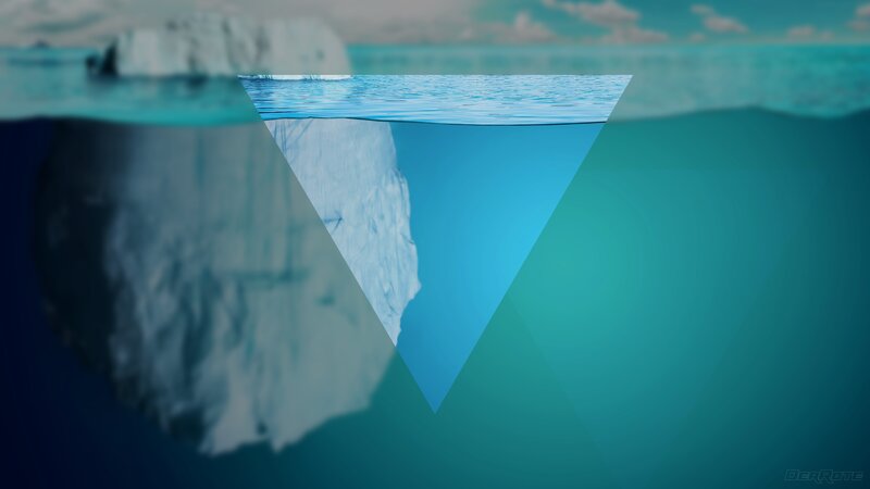 Iceberg in Ocean — Blue, Serene, Digital Art