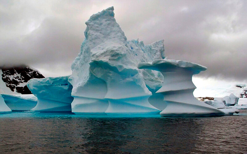 Iceberg in Ocean — White, Dramatic, Photograph