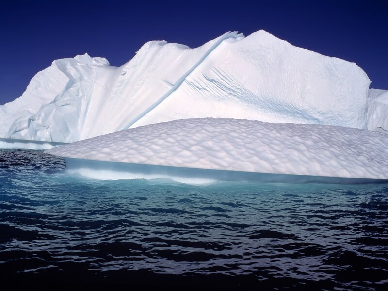 Iceberg in Ocean — White, Serene, Photograph