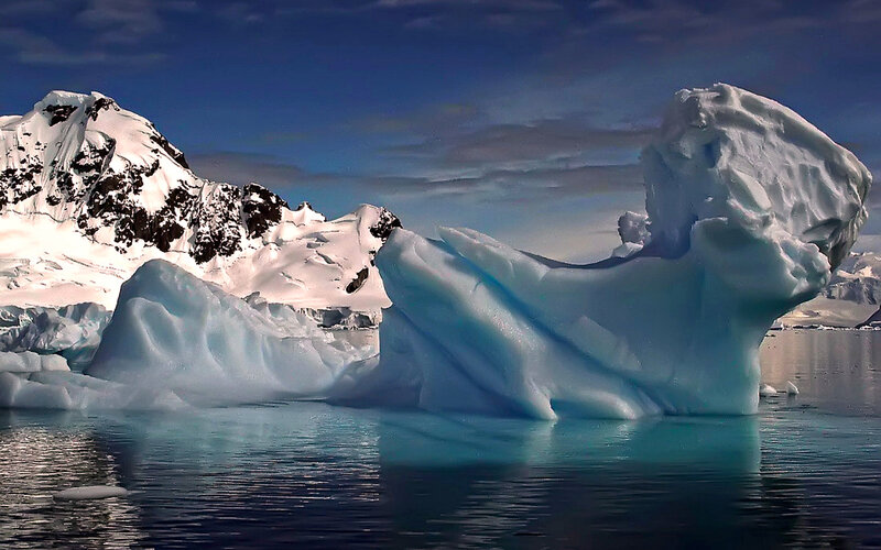 Iceberg in Polar Water — Blue