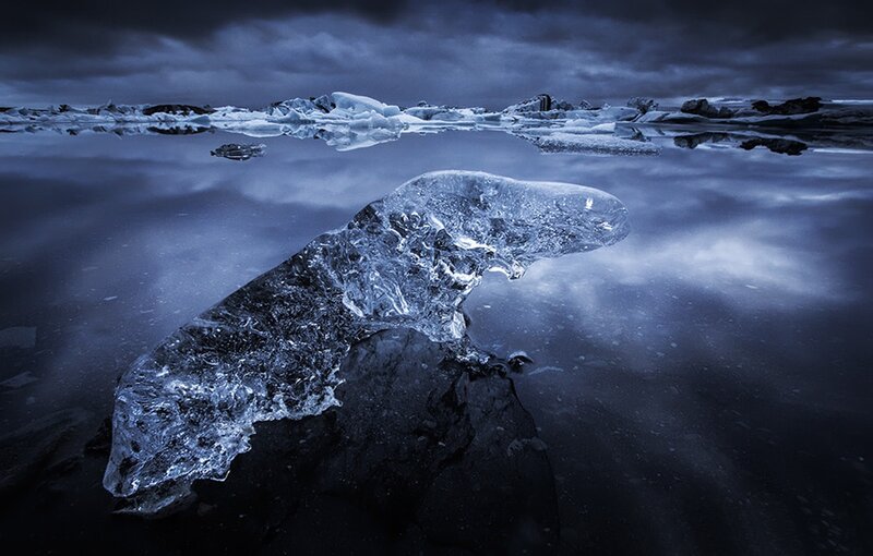 Iceberg in Water — Blue, Dramatic