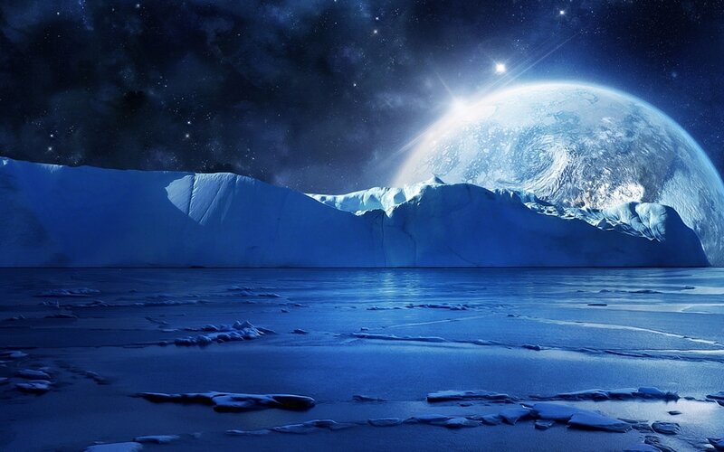 Iceberg on Alien Planet — Blue