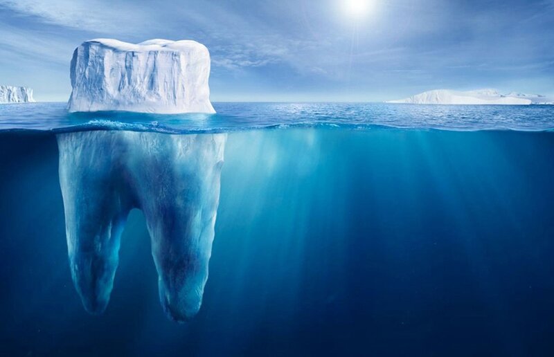 iceberg shaped like a tooth