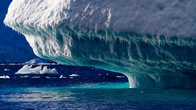 iceberg underbelly with icicles