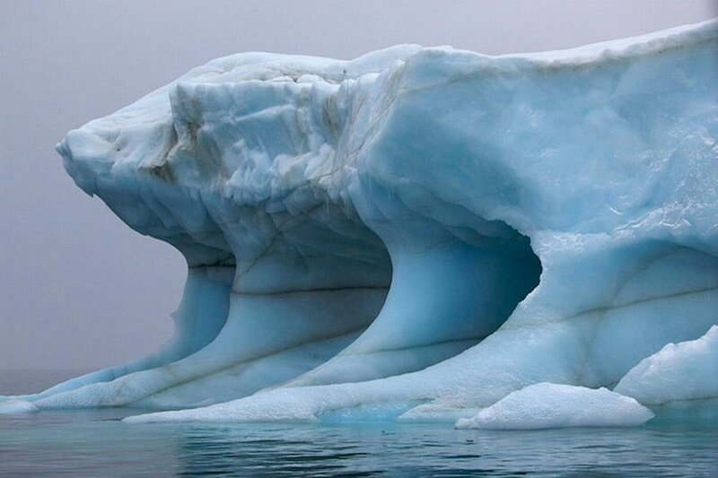 Iceberg with Arch — Blue, Calm, Photograph