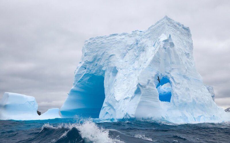 Iceberg with Arch — Blue, Dramatic, Photograph, Ocean
