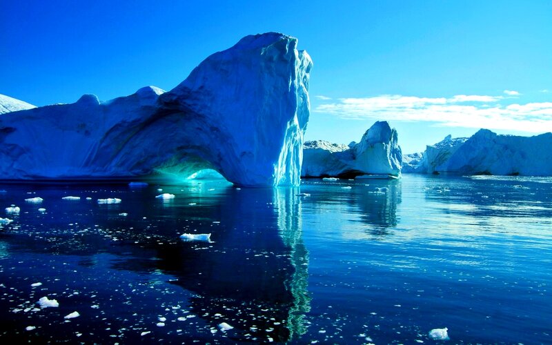 Iceberg with Arch — Blue, Serene, Afternoon