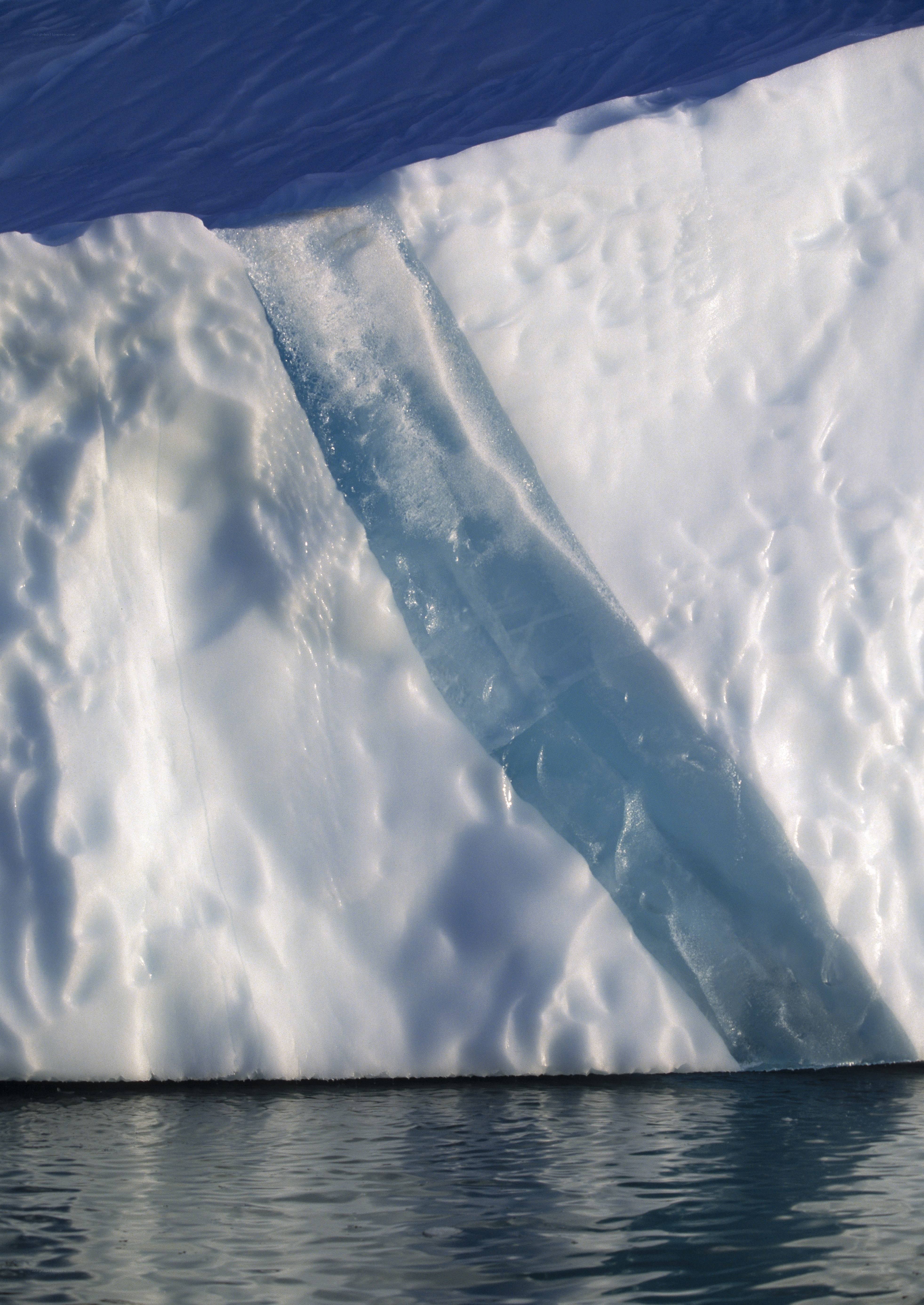 iceberg with blue crack