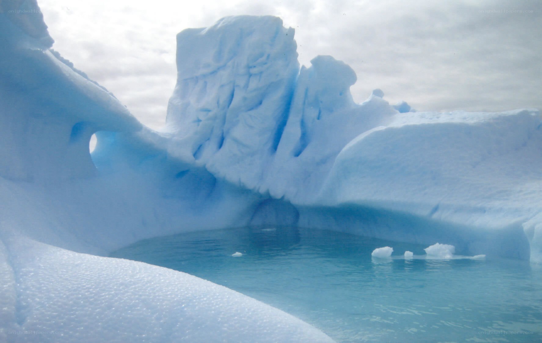 Iceberg with blue water