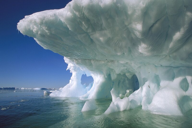 Iceberg with cave formation